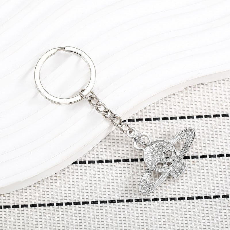 Wholesale Halloween Diamond Skull Saturn Halo Zinc Alloy Keychain